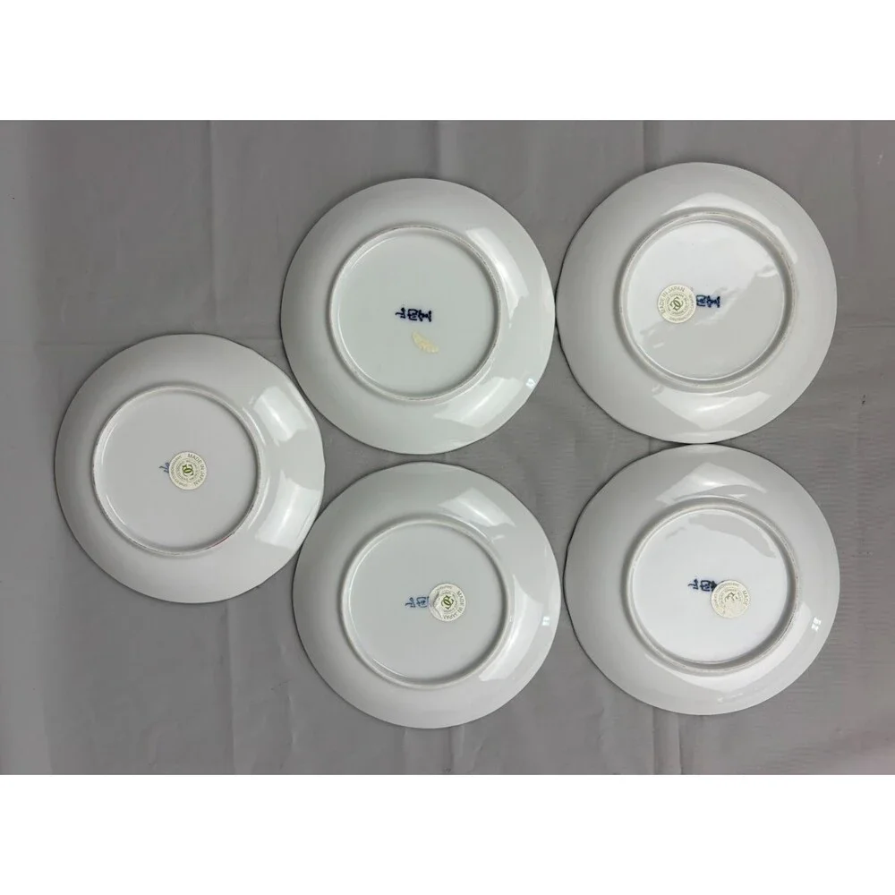 Williams Sonoma Cup & Saucer (set of 5) Red Cherries, White, Blue, WSO22